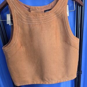 Sister Jane Rust Suede Crop Top